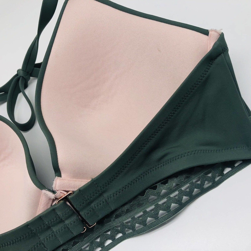 Shade & Shore Bikini Top 38D Green Underwire Padded Bra Beach Cover Up Fit B1 - Picture 7 of 10